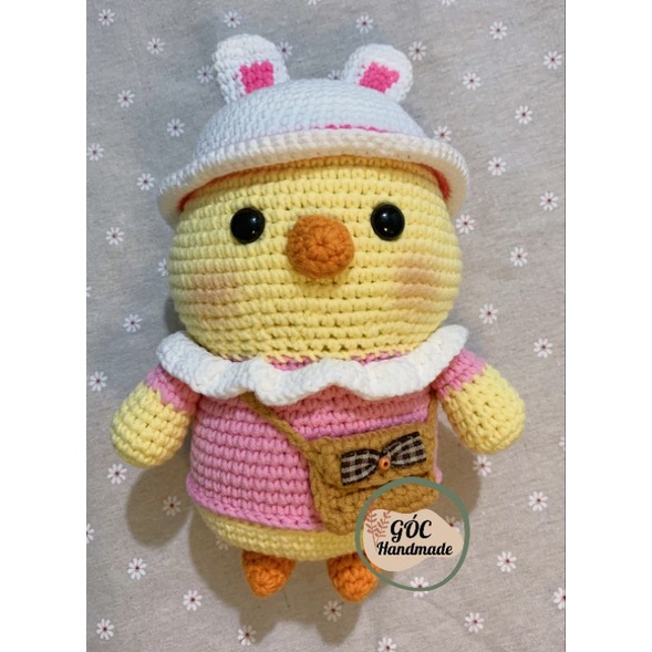 Thú bông len handmade Vịt con đi học