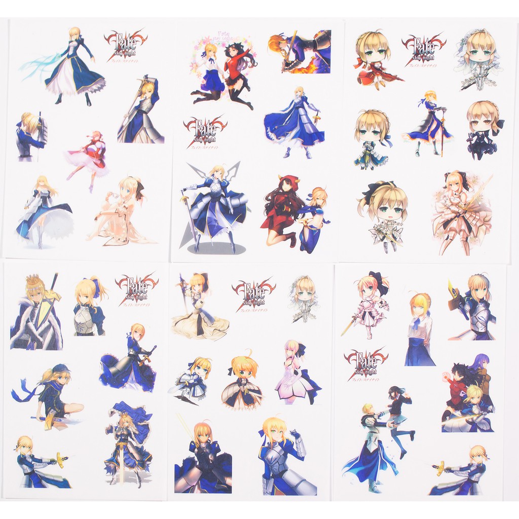 [thanh lý bán lỗ]Bộ 6 Sticker Anime - Fate/Stay Night [AAM] [PGN30]