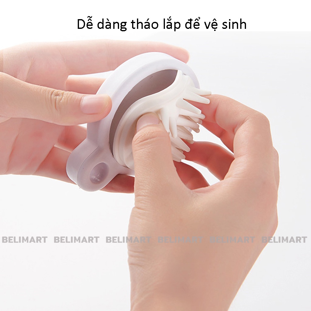 Lược gội đầu silicon, lược chải đầu giảm rụng và kích thích mọc tóc Beli BL022