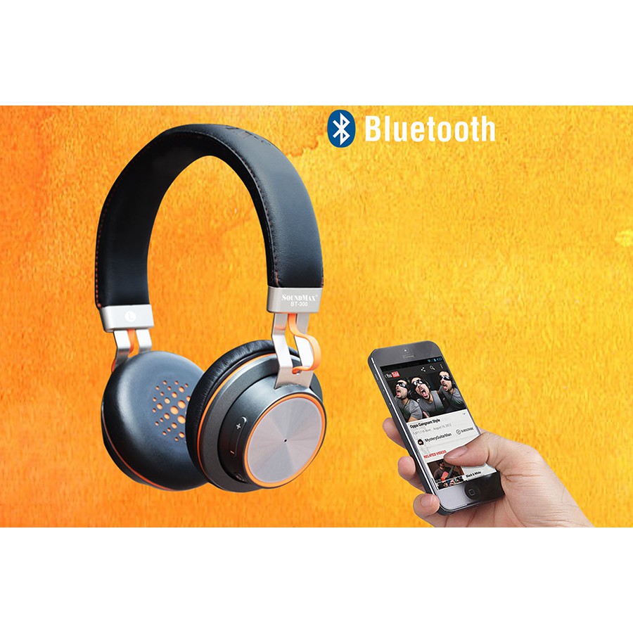 Tai nghe không dây chụp đầu Bluetooth SoundMax BT300 Hàng chính hãng