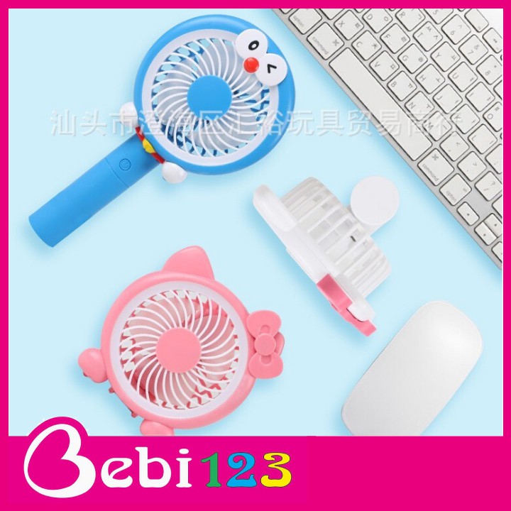 Quạt Cầm Tay Pin Có Đèn Hình Ngộ Nghĩnh Cho Bé