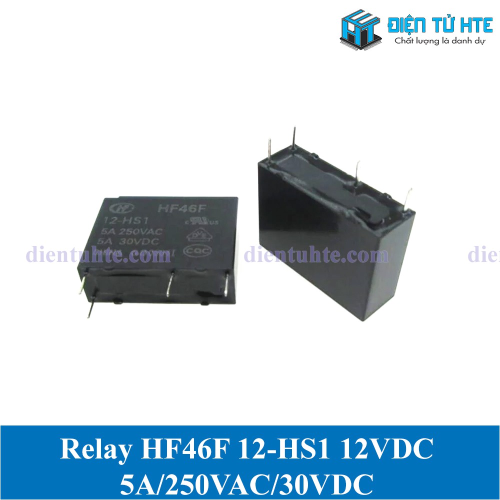 Relay 12V 4 chân HF46F 12-HS1 tiếp điểm thường mở 5A - chính hãng HONGFA