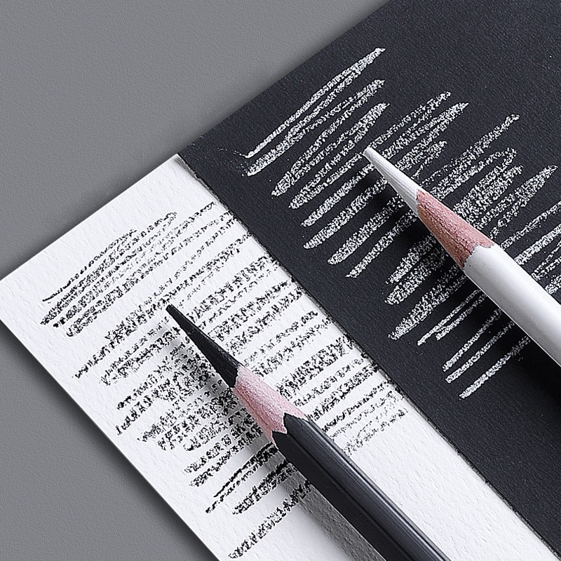 Bộ 6 Cây Bút Chì Màu Than Trắng Dùng Để Vẽ Phác Thảo