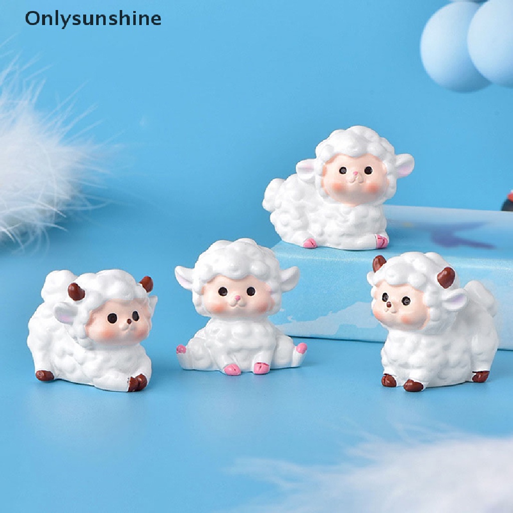 [Onlysunshine] Tượng Cừu Hoạt Hình Nhỏ Thủ Công Mỹ Nghệ Trang Trí Thu Nhỏ