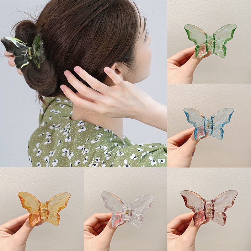 Kẹp Tóc Hình Nơ Trong Suốt Đính Đá Pha Lê Xinh Xắn