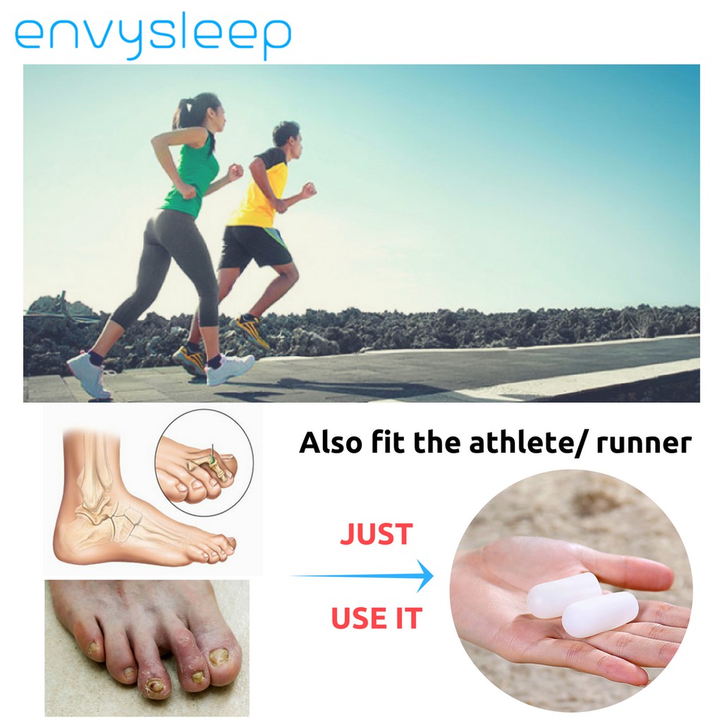Lót giày Silicon Envysleep cho ngón chân, 1 bộ 2 cái, giảm đau giảm sưng viêm