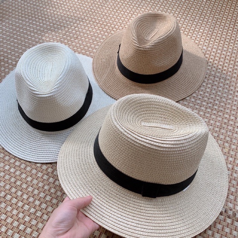 Mũ cói đi biển, mũ cói Panama unisex cho cả nam và nữ