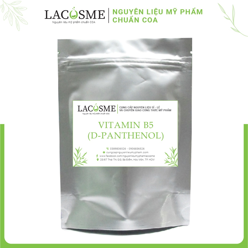 10Gr - 50Gr - 100Gr Nguyên liệu mỹ phẩm Vitamin B5 Lacosme