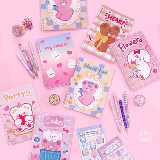 Sổ gáy xoắn Động vật nền hồng (120tr)