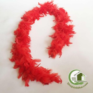 Dây lông vũ, lông ngỗng dài 2m - màu đỏ
