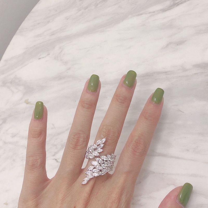 Nhẫn đeo tay kim loại tạo hình đính đá thời trang cho nữ