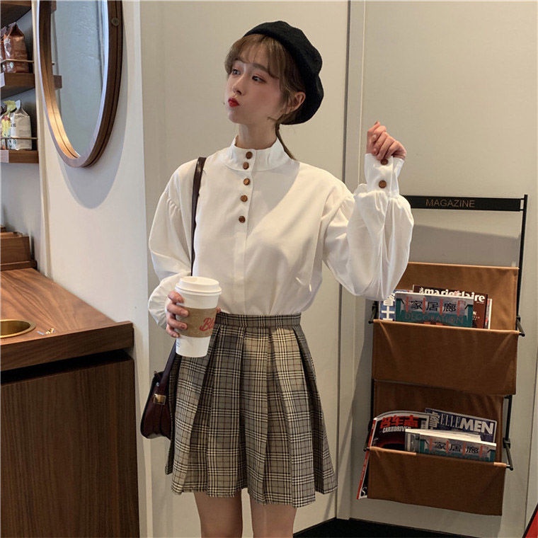 Áo Sơ Mi Tay Dài Dáng Rộng Phong Cách Hàn Quốc Cổ Điển Thời Trang Mới 2022 Dành Cho Bạn Nữ