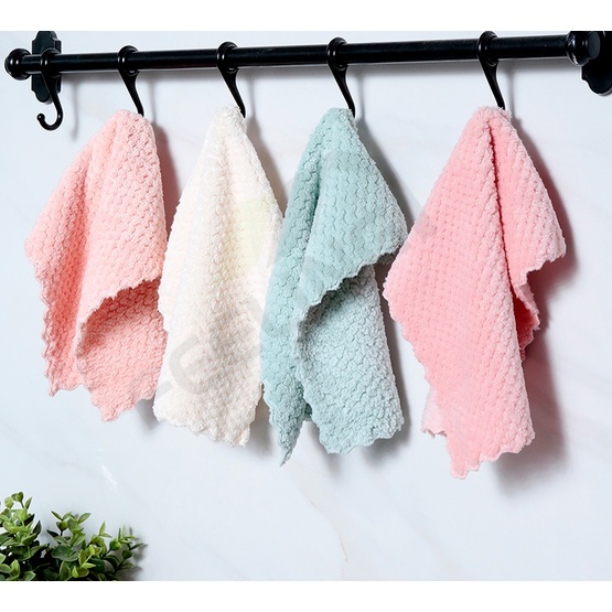 FEELINGKhăn Lau Bếp Lớn 25cm * 25cm Thấm Hút Tốt Tiện DụngKhăn Lau Chén Dĩa Bằng Sợi Microfiber Siêu Thấm Hút Tiện Dụng Cho Nhà Bếp