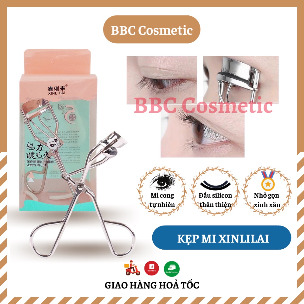 Kẹp mi XINLILAI tạo hiệu ứng cong mi có đệm silicon uốn mi cong tự nhiên - BBC Cosmetic