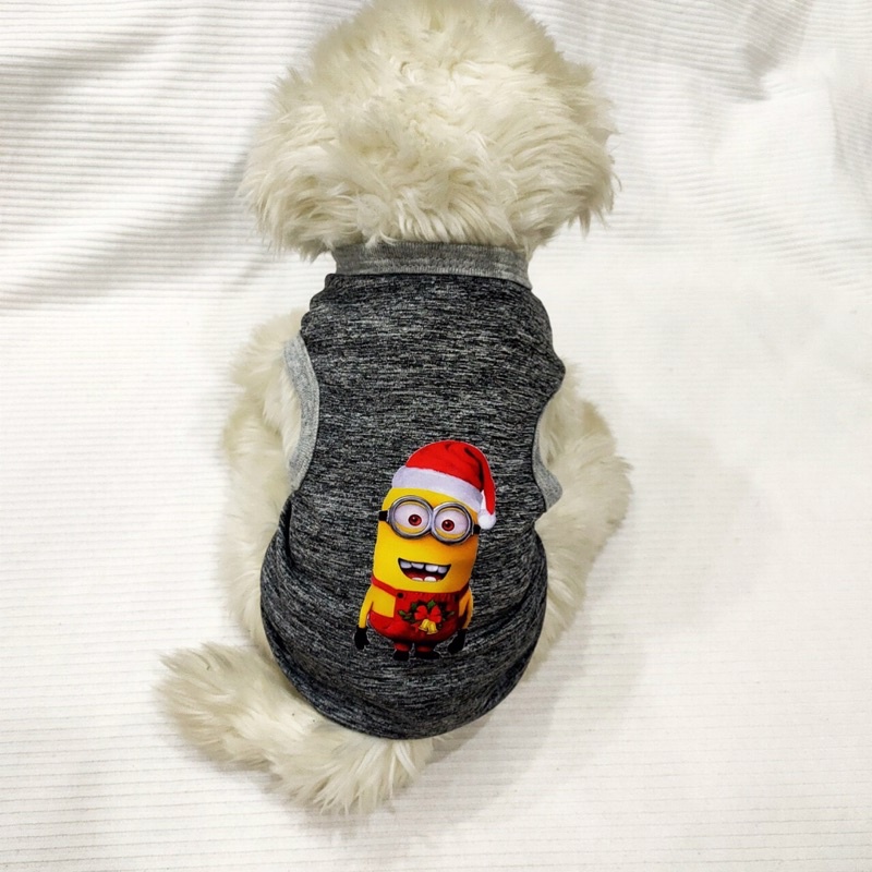 Áo sát nách hoạ tiết MINION NOEL dành cho thu cưng, Quần áo dành cho chó mèo LaLi Petfashion