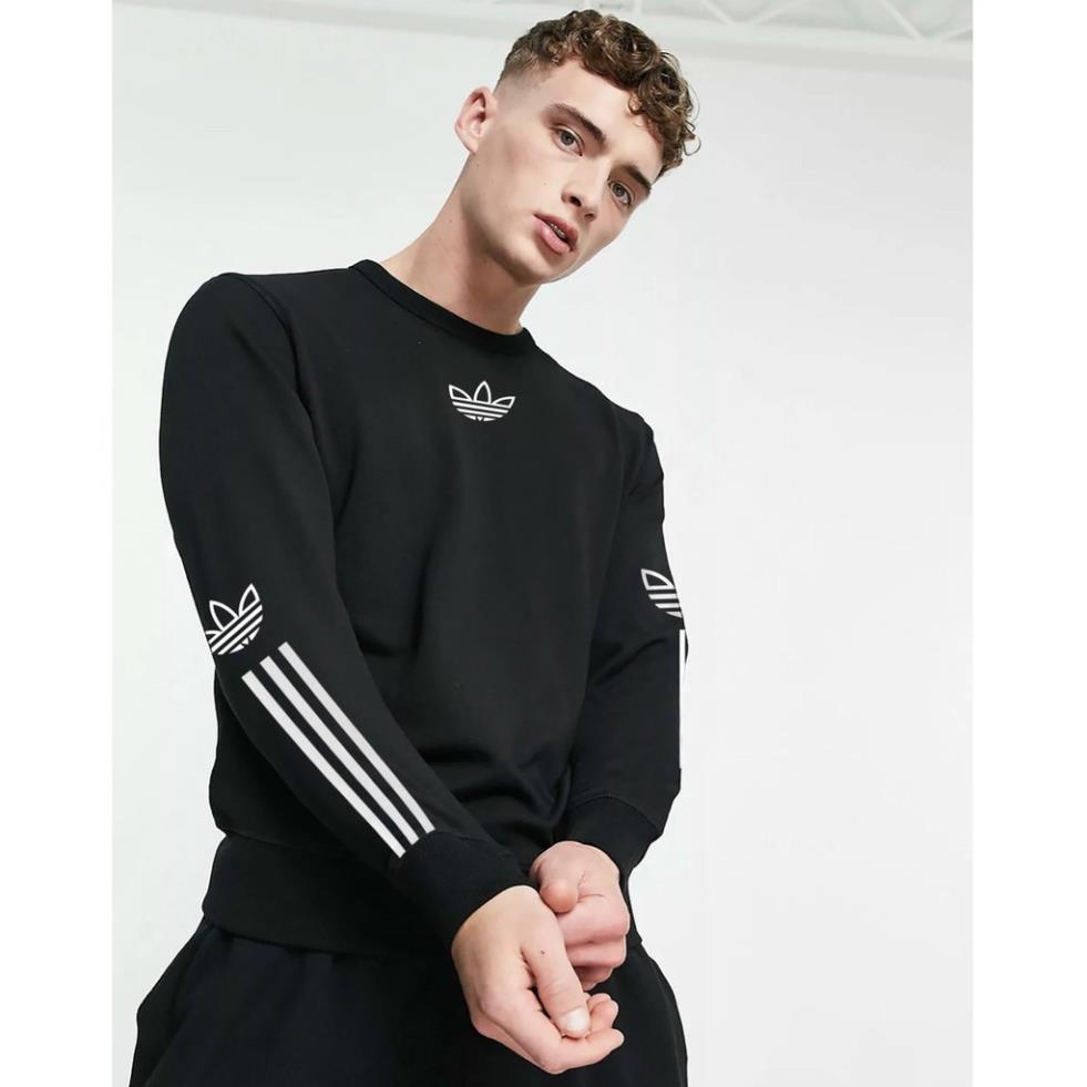 Bộ thể thao nam dài tay, bộ thể thao thu đông QB 002 Adidas cổ tròn chất liệu Poly size 45-85kg *