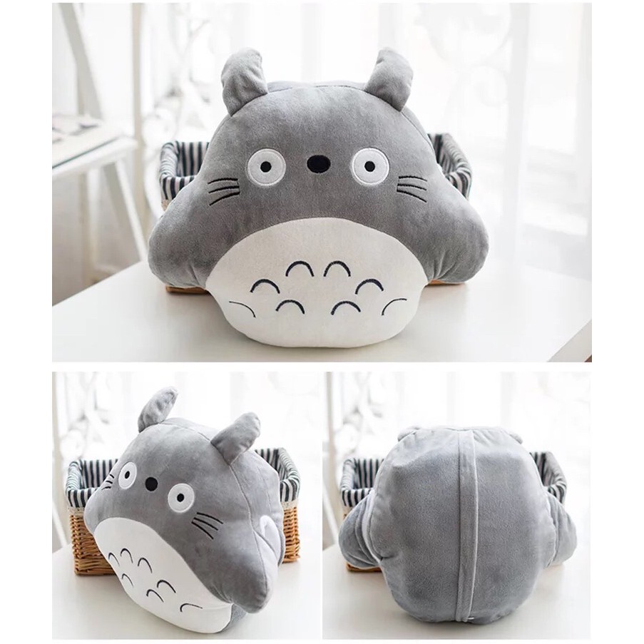 Bộ Gối mền văn phòng TOTORO tròn chức năng 3 trong 1, nỉ nhung siêu mịn, cao cấp size lớn