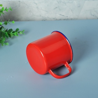 cốc sắt tráng men màu đỏ