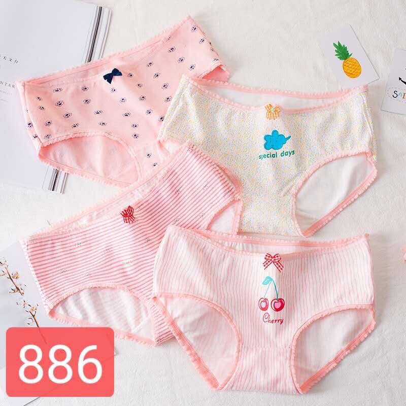 Set 10 quần lót cotton học sinh cute