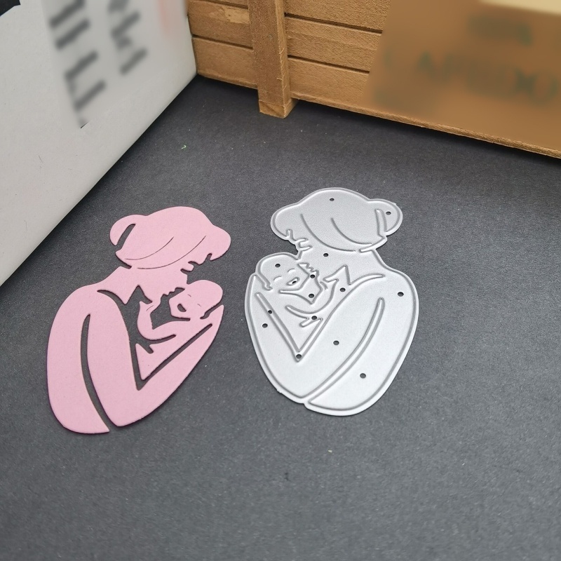 Khuôn Cắt Giấy Kim Loại Hình Mẹ Và Bé Đáng Yêu