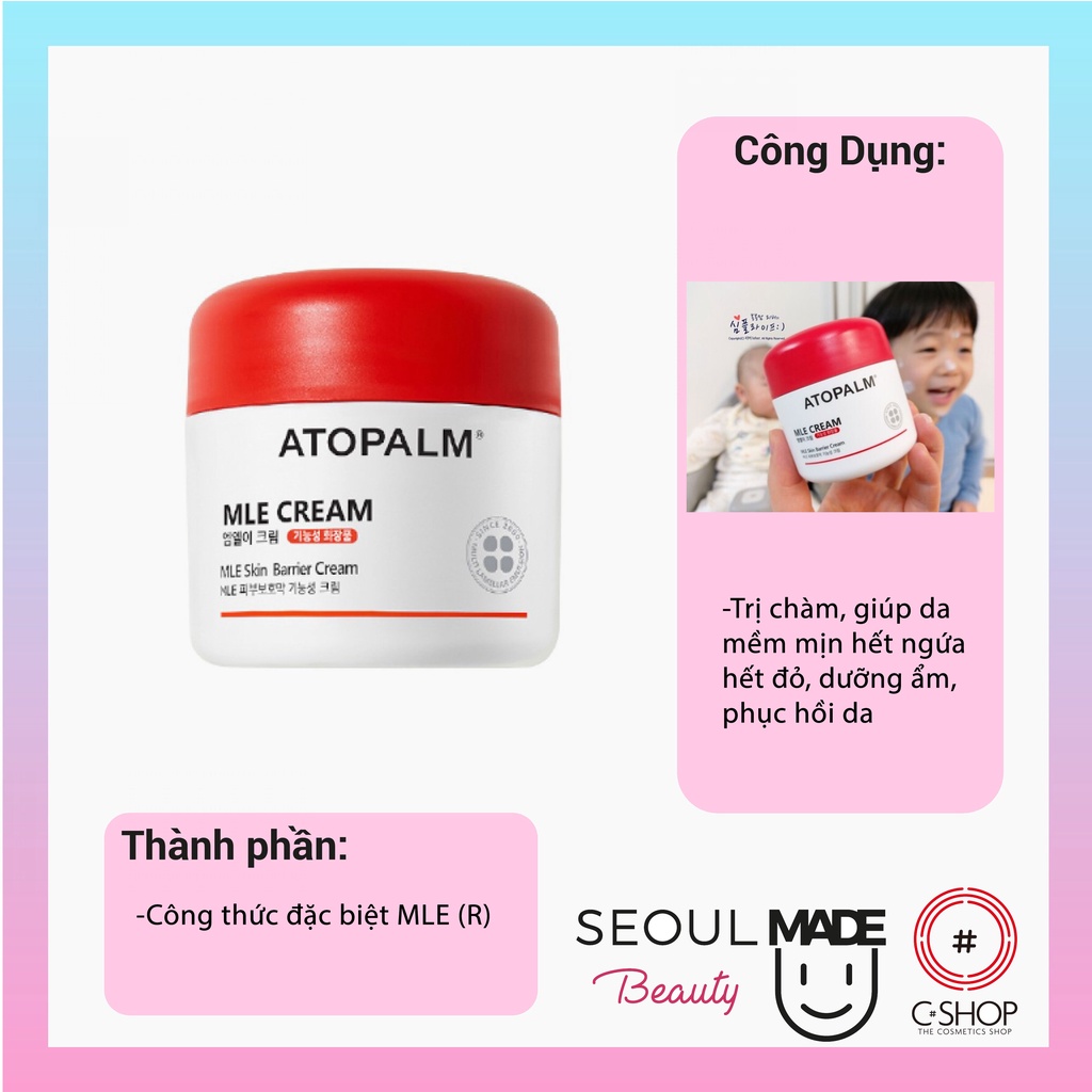 Kem Dưỡng Da Giảm Chàm Cho Bé ATOPALM MLE CREAM 100ml_Mỹ phẩm Hàn Quốc chính hãng