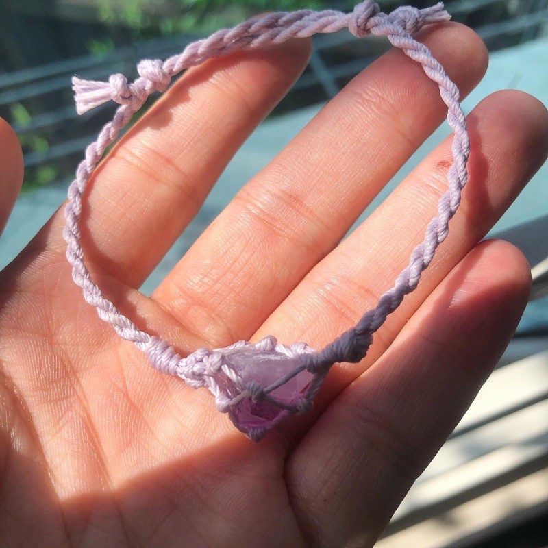 Vòng tay macrame amethyst chất lượng cao