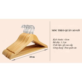 MÓC GỖ TREO QUẦN ÁO GỖ CAO SU