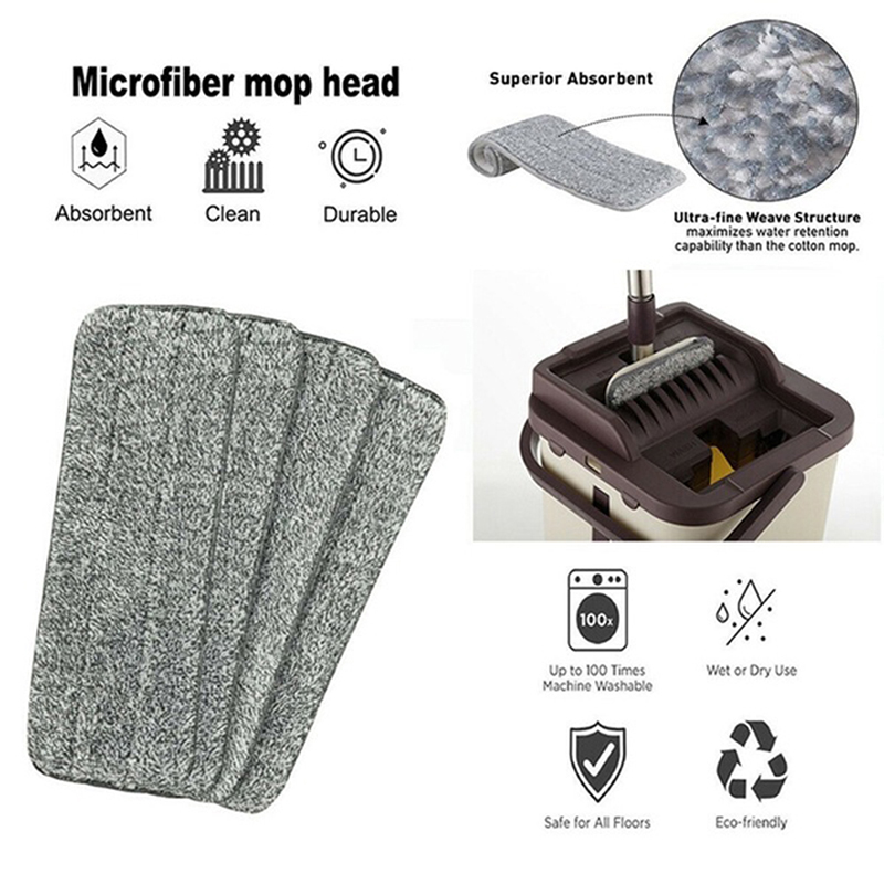 MICROFIBER Set 1 / 2 / 5 Miếng Bông Lau Thay Thế Cho Cây Lau Nhà