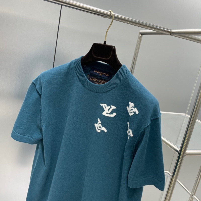 Áo len nữ dáng rộng tay ngắn thương hiệu Louis Vuitton LV cao cấp