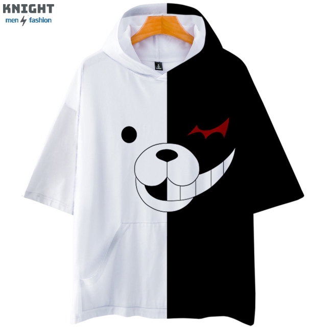 Áo hoodie tay ngắn in kỹ thuật số 3D hình Danganronpa Monokuma thời trang | BigBuy360 - bigbuy360.vn