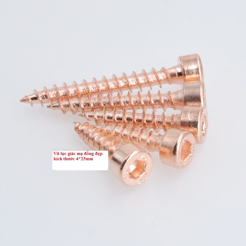 Vít đầu lục giác 4x15mm màu vàng đồng hàng đẹp