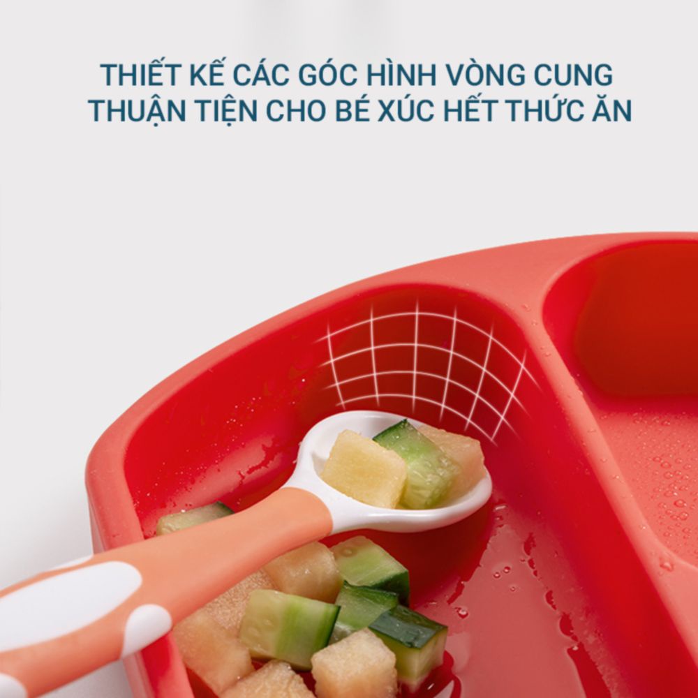 Khay ăn dặm silicon chống rơi, vỡ