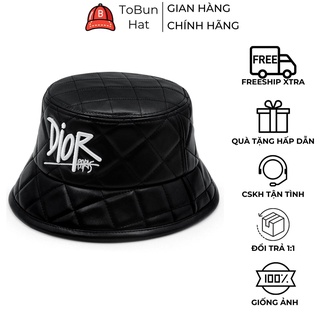 Nón, mũ bucket dior cao cấp chất liệu da