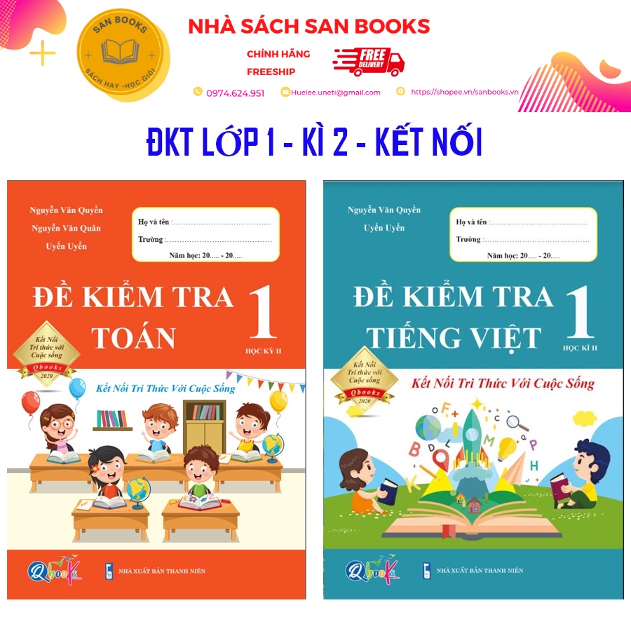 Combo Đề Kiểm Tra Toán và Tiếng Việt 1- Kết nối tri thức với cuộc sống - Học Kì 2 (2 cuốn)