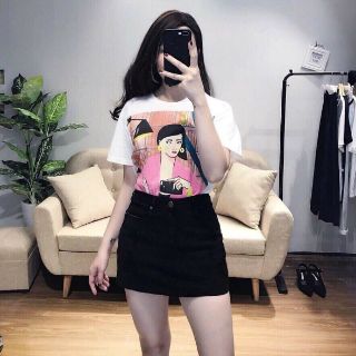 Lenkapas - Chân váy ngắn kaki jeans