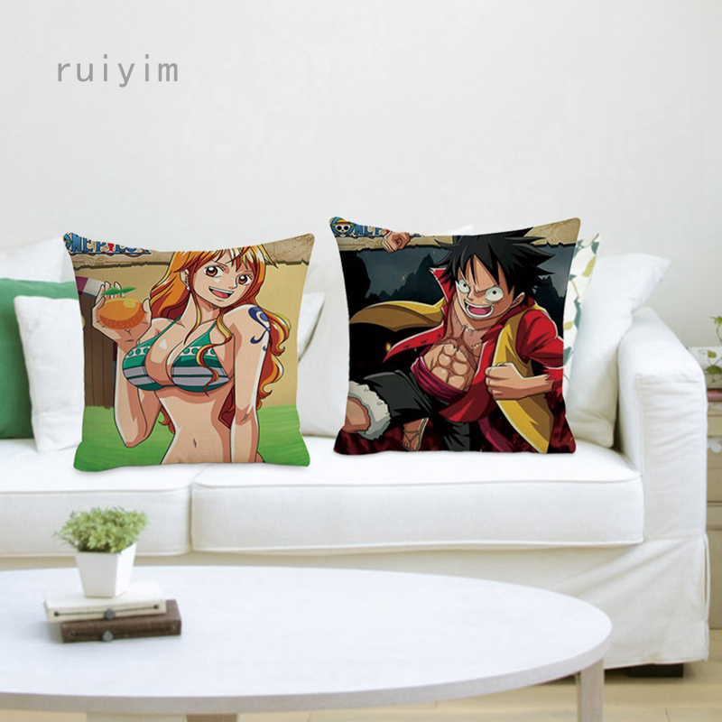 Vỏ Gối Vuông In Hình Nhân Vật Hoạt Hình One Piece