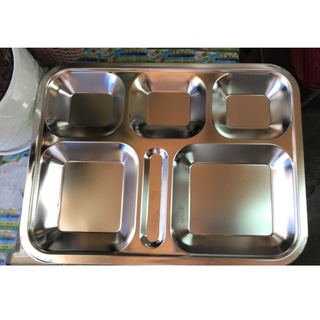 Khay Cơm Phần 6 Ngăn Sâu Inox Cao Cấp - (Khay phần Sài Gòn)