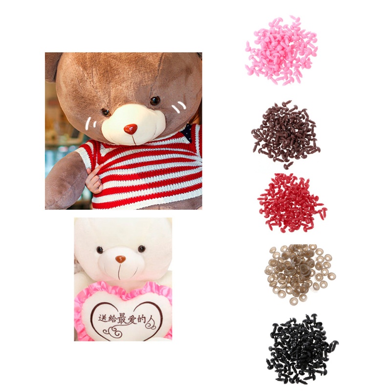 Bộ 100 Mũi Tam Giác Bằng Nhựa Cho Thú Nhồi Bông / Gấu Teddy