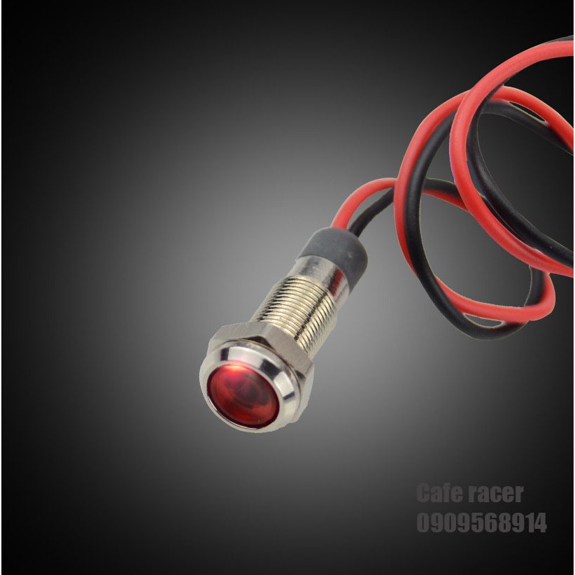 Đèn tính hiệu 6mm dây dài 160mm 12-24V DC