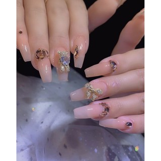 charm gấu trang trí móng tay