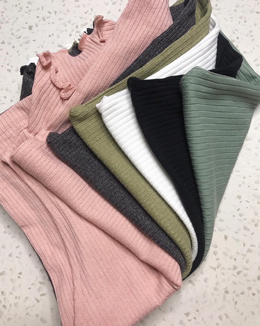 Áo sát nách cổ lọ viền lượn ZR