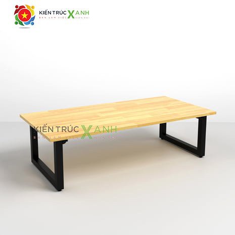 Bàn gấp bệt chân chữ U (R50*D100*C35cm), bàn học, bàn ăn mặt gỗ cao su tự nhiên 100% dày 18mm
