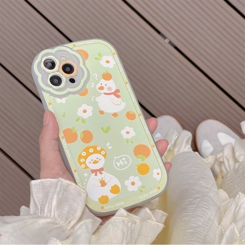 Ốp Điện Thoại TPU In Hình Vịt / Hoa Hướng Dương Hoạt Hình Cho IPhone 12 13 11 Pro Max X XR XS Max 7 8 Plus