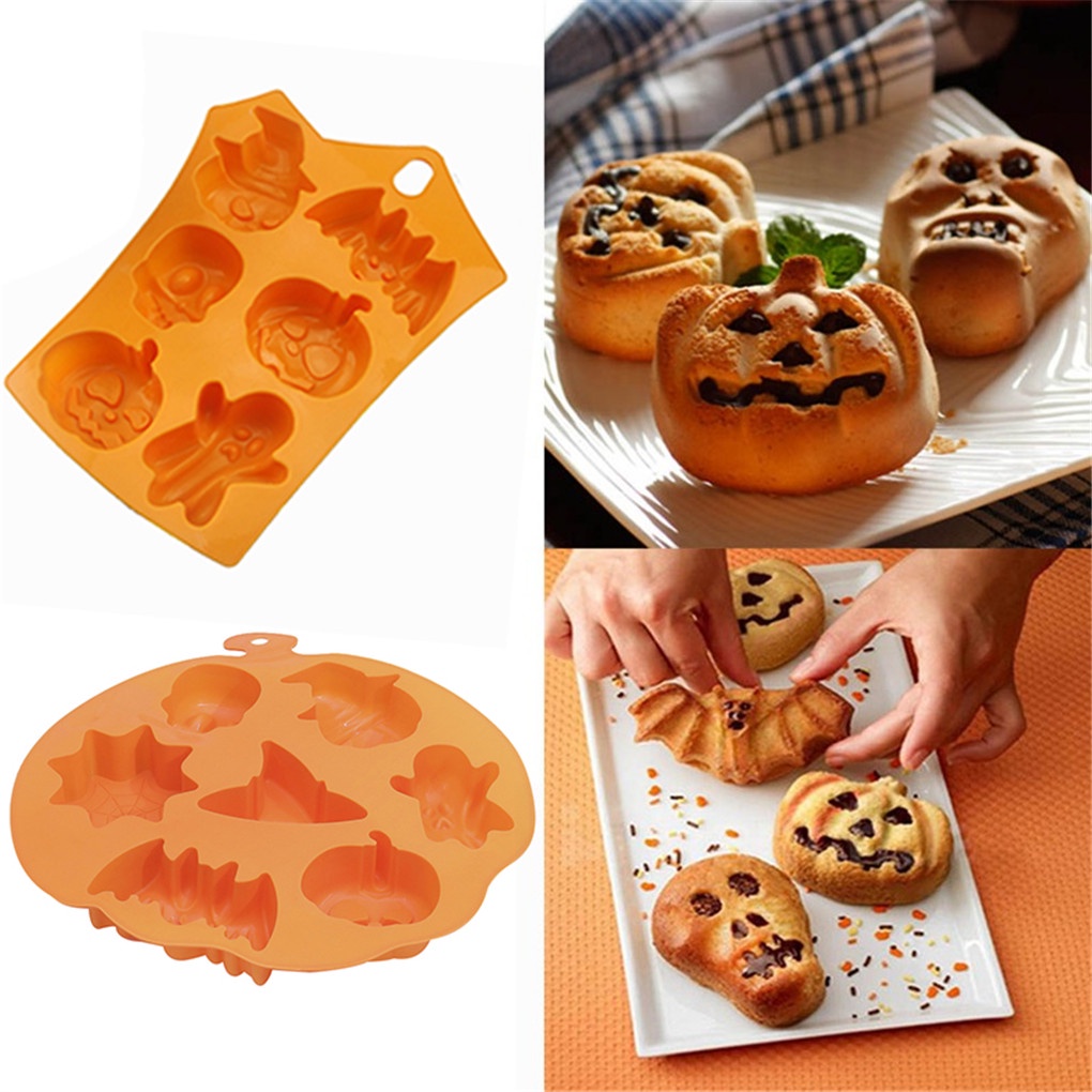 [CHOO] Halloween Pumpkin Silicone Mould DIY 6 Cavity Cake Decoration Chocolate Cookie Mold Baking Tool