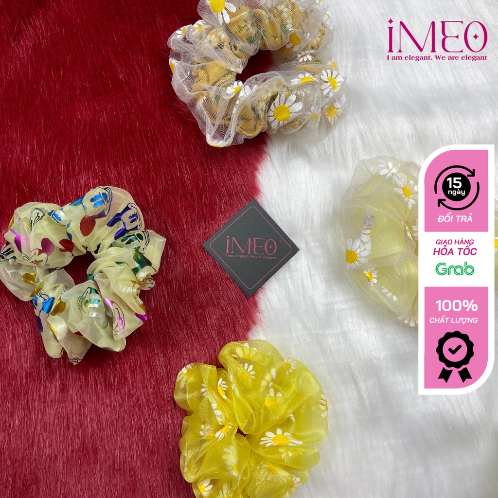 Cột tóc scunchies, scrunchies to trơn 1 lớp HOA CÚC IMEO 013