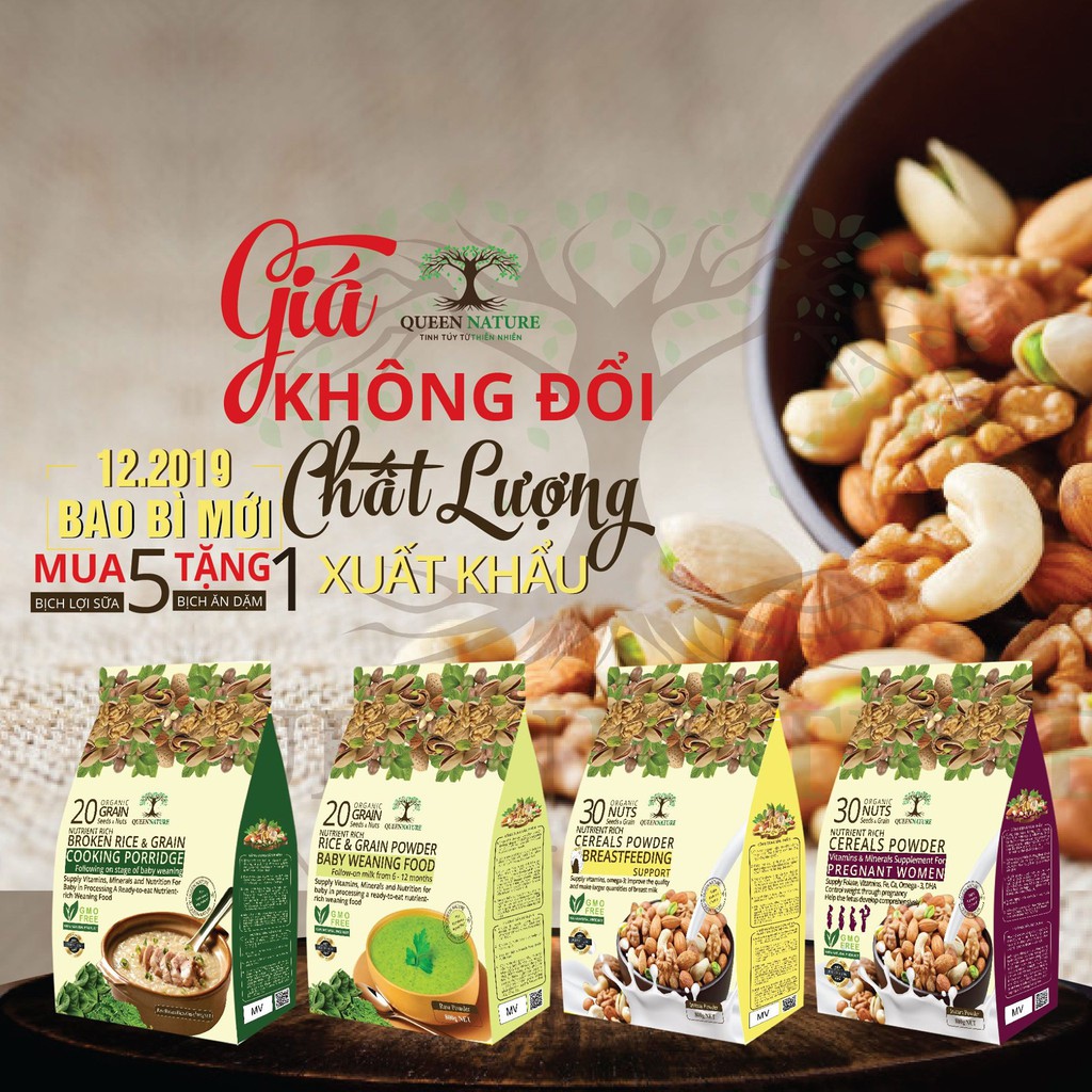 NGŨ CỐC BÀ BẦU 30 HẠT QUEEN NATURE 800GR [XUẤT KHẨU]