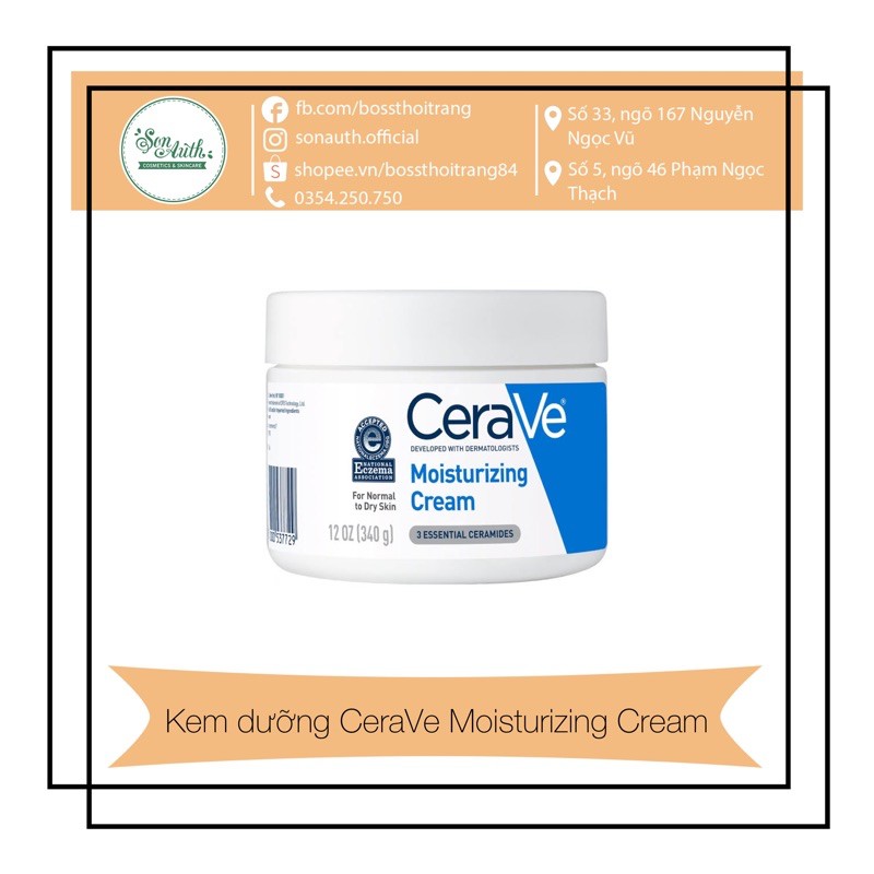 [Mã COS1904 giảm 8% đơn 300K] Kem dưỡng CeraVe Moisturizing Cream