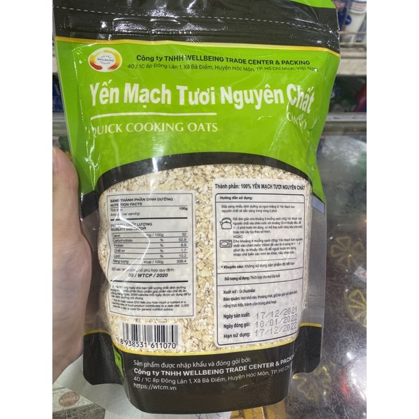 Yến Mạch Tươi Nguyên Chất Cán Vỡ Gói 500g