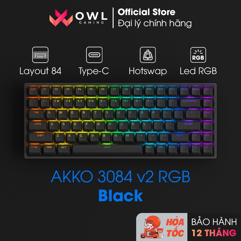 Bàn phím cơ AKKO 3084 v2 RGB – Black