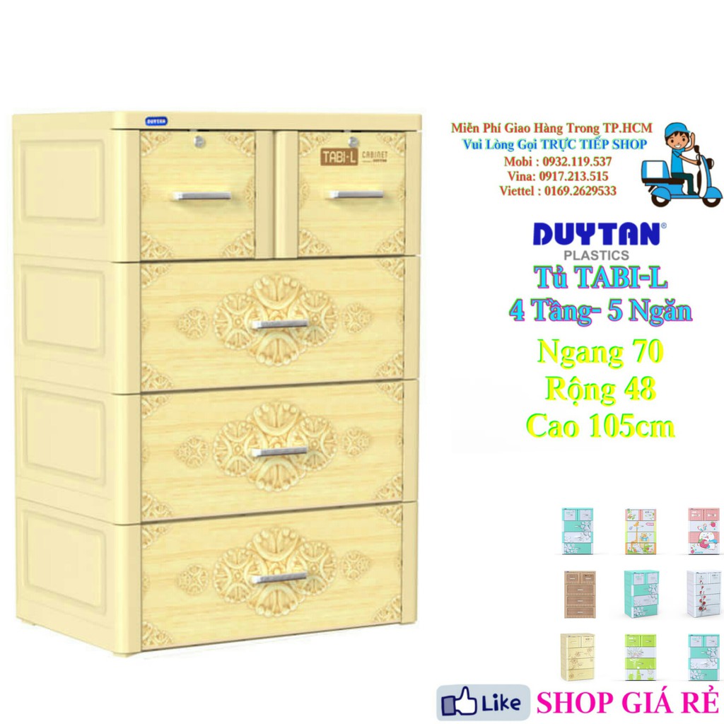 Tủ nhựa duy tân TABI-L Dương Hoa Sứ ( 4 Tầng- 5 Ngăn )